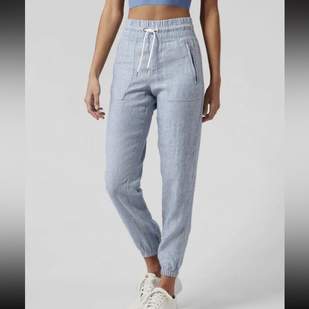 Athleta Cabo linen jogger blue size 6